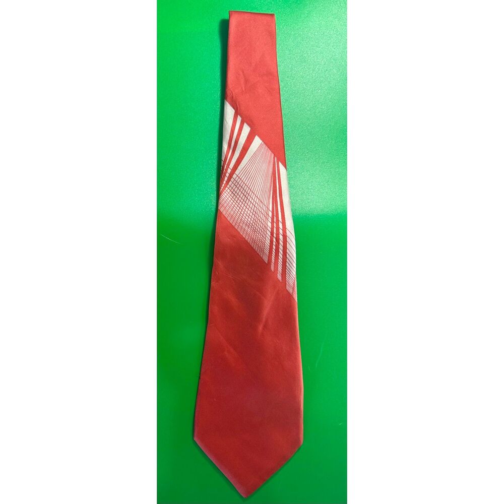 Vintage Salvatore Morziello Roma Italy Silk Tie Geometric Op Art Via Veneto 88